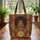 African Woman Afro Gold Jewelry - Heritage Lifestyle Gift for Her Quilted Tote Bag - 3