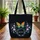 Orange Turquoise Butterfly Lavender Pink Floral Wreath Name - Nature Lover Gift Quilted Tote Bag - 3