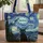 Black Cat Van Gogh Starry Night Sky Personalized Name - Cat Lover Gift Quilted Tote Bag - 1