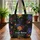 Personalized Name Dense Vintage Tapestry Floral Foliage - Everyday Lifestyle Accessory Quilted Tote Bag - 3