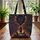 Powerful Dragon Head Glowing Red Eyes Cloaked Figure Fantasy Lover Gift Quilted Tote Bag - 3