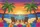 Tropical Sunset Beach Chairs Hibiscus Flowers - Beach Lover Travel Gift Quilted Tote Bag - 7