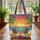 Tropical Sunset Beach Chairs Hibiscus Flowers - Beach Lover Travel Gift Quilted Tote Bag - 3
