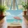 Personalized Weathered Sign Beach Chairs Umbrella - Tranquil Ocean Summer Vacation Gift Quilted Tote Bag - 3