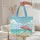 Personalized Weathered Sign Beach Chairs Umbrella - Tranquil Ocean Summer Vacation Gift Quilted Tote Bag - 5