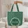 Continuous Deep Forest Green White Flowers Leaves Floral Wreath - Everyday Style Quilted Tote Bag - 5
