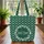 Continuous Deep Forest Green White Flowers Leaves Floral Wreath - Everyday Style Quilted Tote Bag - 3