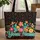 Chili Pepper Cactus Sombrero Floral Personalized Name - Fiesta Celebration Gift Quilted Tote Bag - 1