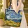 Starry Night Moon Sunflowers Village - Art Lover Bag Gift Quilted Tote Bag - 4