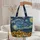 Starry Night Moon Sunflowers Village - Art Lover Bag Gift Quilted Tote Bag - 5