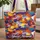 Vibrant Hand-lettered Brush Script Dense Impasto Swirls - Painterly Art Lover Gift Quilted Tote Bag - 1