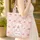 White Cat Pink Rose Children's Storybook Floral Wreath - Everyday Tote Cat Lover Gift Quilted Tote Bag - 4