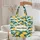 Personalized Yellow Lemon Branch Medallion Green Leaves - Citrus Botanical Gift Quilted Tote Bag - 5