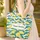 Personalized Yellow Lemon Branch Medallion Green Leaves - Citrus Botanical Gift Quilted Tote Bag - 4