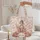 Rococo Woman Gown Fan Tiara Blush Roses Gold Scrollwork - Everyday Tote Quilted Tote Bag - 5