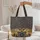Ornate Golden Elephants Swirling Vines Paisley Mandalas - Home Accent Gift for Elephant Lovers Quilted Tote Bag - 5