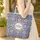 Mediterranean Tile Floral Geometric Mandala Medallion - Everyday Travel Essentials Quilted Tote Bag - 4