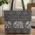 Ornate Elephant Diamond Zigzag Tribal Geometric Boho Lifestyle Gift Quilted Tote Bag - 1