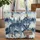 Majestic Blue-Eyed Wolf Wooden Sign Mountain Pine Trees - Wildlife Lover Gift Quilted Tote Bag - 1
