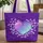 Iridescent Heart Butterflies Cursive Name - Personalized Everyday Gift for Girls Quilted Tote Bag - 1