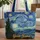 Starry Night Village Cypress Tree - Art Lover Everyday Tote Gift Quilted Tote Bag - 1