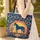 Majestic Dark Blue Horse Setting Sun Saguaro Cactus Western Wood Sign - Cowboy Lover Gift Quilted Tote Bag - 4