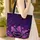 Ornate Glitter Butterflies Purple Roses Name Floral Wreath Cosmic Stars - Personalized Gift Quilted Tote Bag - 4