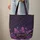 Ornate Glitter Butterflies Purple Roses Name Floral Wreath Cosmic Stars - Personalized Gift Quilted Tote Bag - 6