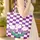 Tulips Leaves Checkerboard Tulip Lovers Quilted Tote Bag - 4