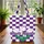 Tulips Leaves Checkerboard Tulip Lovers Quilted Tote Bag - 3