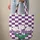 Tulips Leaves Checkerboard Tulip Lovers Quilted Tote Bag - 6