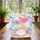 Watercolor Splashes Ornate Botanical Bouquet Metallic Floral Wreath Quilted Tote Bag - 3