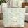 Baby Alpaca Wildflower Name Wreath Personalized Gift for Alpaca Lover Quilted Tote Bag - 1