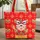 Chinese Lion Dance Warrior Child Mystic Knots - Good Fortune Celebration Gift Quilted Tote Bag - 1