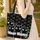 Personalized Minimalist Black Cats Thick White Outlines - Everyday Cat Lover Gift Quilted Tote Bag - 4