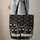 Personalized Minimalist Black Cats Thick White Outlines - Everyday Cat Lover Gift Quilted Tote Bag - 6