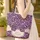 Ornate Butterfly Roses Violets Personalized Name - Botanical Floral Gift Quilted Tote Bag - 4