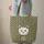 Olive Green Dark Brown Cat Face Whiskers Paw Prints Fish Bone - Everyday Cat Lover Gift Quilted Tote Bag - 6