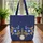 Opulent Sapphire Gemstone Flowers Gold Chain Medallion - Elegant Accessory for Everyday Use Quilted Tote Bag - 3