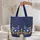 Opulent Sapphire Gemstone Flowers Gold Chain Medallion - Elegant Accessory for Everyday Use Quilted Tote Bag - 5