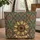 Leopard Print Sunflower Gold Glitter Name Scroll Boho Lifestyle Gift Quilted Tote Bag - 1