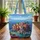 Mediterranean Coast Houses Bougainvillea Travel Essentials for Travel Lover Quilted Tote Bag - 3