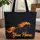 Majestic Galloping Horse Fiery Mane Flowing Swirls Glowing Embers - Horse Lover Gift Quilted Tote Bag - 1