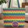 Ornate Medallion Filigree Border Geometric Chevron Goldenrod Stripes - Everyday Travel Essential Quilted Tote Bag - 1