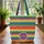 Ornate Medallion Filigree Border Geometric Chevron Goldenrod Stripes - Everyday Travel Essential Quilted Tote Bag - 3