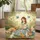 Girl Reading Book with Animals Garden Roses - Book Lover Everyday Tote Quilted Tote Bag - 1