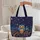 Personalized Owl Forest Stars Planets Floral - Wildlife Lover Gift Quilted Tote Bag - 5