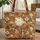 King Charles Spaniel Autumn Flowers - Fall Season Dog Lover Gift Quilted Tote Bag - 1