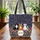 Three Cats Folk Art Flowers Floral Wreath Garden Scene - Cat Lover Everyday Gift Quilted Tote Bag - 3