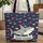 Children's Storybook Great White Shark Small Colorful Fish - Ocean Life Gift Quilted Tote Bag - 1